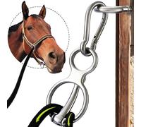 Horse Tie Ring, Safe Tie Horse Supplies, Humane Way Tie Ring, Magnetic Ring for Tying and Retracting, Helps Horse Pull Back and Releases Stress from The Horse