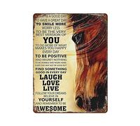 Horse Today Is A Good Day Metal Tin Sign Retro Iron Painting Tin Poster Plaque Room Decor Kitchen Bathroom Farm Club Bar Cafe Shop Men Cave Home Wall Decor Gift Ideas