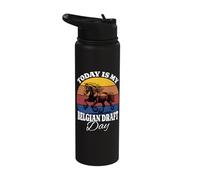 Horse Today is My Belgian Draft Day Stainless Steel Insulated Water Bottle