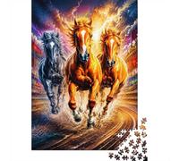 Horse Track Thunder 1000pcs For Adults Mini Puzzle Challenging | 38x26cm Cardboard Living Room Decor Durable Structure Friend Gift Brain Training