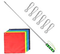 Horse Training Flag, 5Pcs Horse Training Equipment with 47 Inch Telescopic Flagpole and Buckles, Portable Tour Guide Flag with Non Slip Haandle