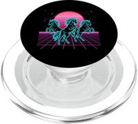 Horse Trio Retrowave Synthwave 80s Neon Gallop PopSockets PopGrip for MagSafe