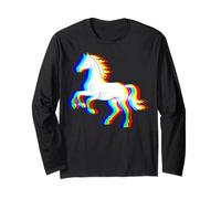 Horse Trippy EDM Rave Illusion Graphic Equestrian #25D17 Long Sleeve T-Shirt