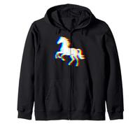 Horse Trippy EDM Rave Illusion Graphic Equestrian #25D17 Zip Hoodie
