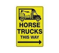 Horse Trucks This Way Right Arrow Bright Yellow Sign 12 X 8 Inches Aluminum Sign Reflective - Uv Protected, Waterproof, Weatherproof And Fade Resistant - 4Pre-Drilled Holes