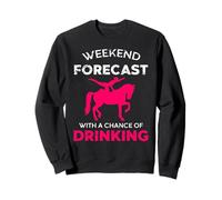 Horse Vaulting Weekend Forecast Fun and Humor Sweatshirt