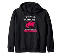 Horse Vaulting Weekend Forecast Fun and Humor Zip Hoodie