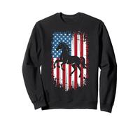 Horse Vintage Red White and Blue American Flag Riding #25D13 Sweatshirt