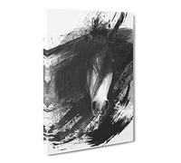 Horse Vol.12 V1 Canvas Print | Gallery Wrapped 30mm Frame Wall Art | 24x16 inches | Ready to Hang | Modern Animals Picture | Living Room Bedroom Lounge Office
