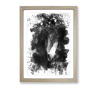 Horse Vol.12 V4 Modern Framed Print | A3 Oak Framed Wall Art | Ready to Hang | Modern Animal Picture | Living Room Bedroom Lounge Office