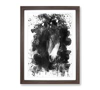 Horse Vol.12 V4 Modern Framed Print | A3 Walnut Framed Wall Art | Ready to Hang | Modern Animal Picture | Living Room Bedroom Lounge Office