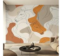 Horse Wallpaper, Bedroom Wall Paper for Living Room, Abstract Mid Century Modern Wall Mural, Home Decor, Photo Wallpaper, 260 x 175 cm 6&-B6
