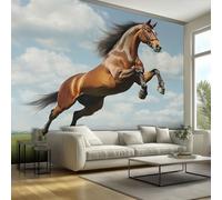 Horse Wallpaper for Bedroom - Animal Wall Paper, Horse Home Decor, Non-Woven Waterproof Print Wallpapers for Living Room, Feature Walls Mural 450x315 cm - RvX90