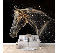 Horse Wallpaper Murals Abstract Fantasy Starry Sky Horse Photo Wallpaper 450 × 315 cm / 177.1" × 124" Non-Woven 3D Wall Mural Decoration Poster for Bedroom Living Room TV Backdrop