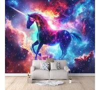 Horse Wallpaper Murals Colorful Starry Sky Dream Photo Wallpaper 450 × 315 cm / 177.1" × 124" Non-Woven 3D Wall Mural Decoration Poster for Bedroom Living Room TV Backdrop