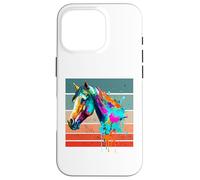 Horse watercolor colorful vibrant abstract art express drips Case for iPhone 16 Pro