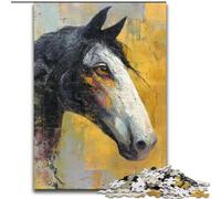 Horse Watercolor JigsawPuzzle 1000 Pieces for Teenagers, Challenging Game And Family Play Parent-child Interaction (50x75cm)