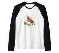 Horse Welsh Pony Born to Jump Welsh Cob Raglan Baseball Tee