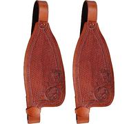 Horse Western Adult Tooled Leather Replacement Saddle Fender Pair Set with Belvins Buckles Hobble Straps ME-WSF-N022