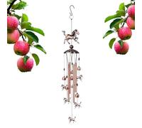 Horse Wind Chimes: Stainless Copper Tubes, Weatherproof Hanging Decoration for Outdoors, Musical with Heavy Duty Suspension | Elegant Indoor Garden, Patio, Patio