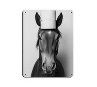 Horse with A Toilet Paper Roll on Head, Funny Bathroom Retro Poster Metal Tin Sign Chic Art Retro Iron Painting Bar People Cave Cafe Family Garage Poster Wall Decoration 12x16inch(30x40cm)