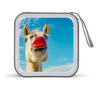 Horse with Red Lipstick Portable CD Case Holder 48 Capacity Travel DVD Storage Boxs Wallet Bag