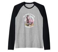 Horse with Saying My Best Friend has Hoofs Raglan Baseball Tee