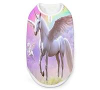 Horse with Wings Rainbow Cute Cute Pet Supplies Soft Dog Sweaters Printing for Dogs Puppy Cats L