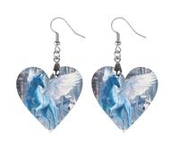 Horse with Wings Wolf Artistic Wooden Earrings Pendant Vintage Earring Hooks Trendy Vacation Dangle Boho Eardrop Star