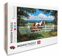 Horse Wooden Jigsaw Puzzles 122x81cm, Tree Jigsaw Puzzles 3000 Piece for Adults with Box, Educational Challenging Game, Gifts for Teens, Back Lettering Easy to Distinguish, Home Decoration, 0-4974