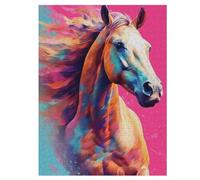 Horse Wooden Puzzles for Adults,500 Piece,Jigsaw Puzzle for Teens Brain Challenge 55×41cm