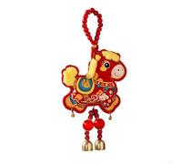 Horse Year Chinese New Year Ornaments, 15x24x3cm Red Velvet Pendant, Elegant Lunar Decor for Living Room Display and Gifting(B)