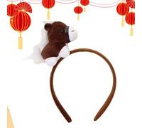 Horse Year of the Horse Headband | Plush Headband Spring Party - Animal Hair Circle, for Chinese New Year, Stage Performance, Theme Parties, Cosplay and Videos