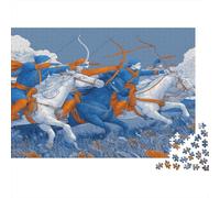 Horseback Archery in Nomadic Culture Rätsel Für Erwachsene || Familienspaß-Puzzles 1000pcs (75x50cm) Erwachsene