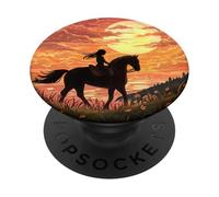Horseback Rider At Sunset PopSockets Adhesive PopGrip