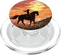 Horseback Rider At Sunset PopSockets PopGrip for MagSafe