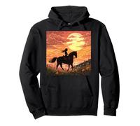 Horseback Rider At Sunset Pullover Hoodie