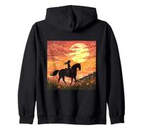 Horseback Rider At Sunset Zip Hoodie
