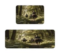 Horseback Riding on The Trails Kitchen Mats Kitchen Rugs Standing Mat