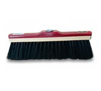Horsehair Broom Head 28cm (11in) - Bricklayers Bricklaying Brush, 9 Row Soft Sweeping Brush, Lacquered Wooden Saddle with Handle Hole, Replacement B
