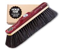 Horsehair Broom Head 28cm for Bricklaying - Durable 9-Row Sweeping Brush with Lacquered Wooden Saddle, Versatile Masonry Tool