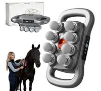 Horsehalo 8 Heads Red Light Massage Gun, Deep Tissue Percussion Massager for Horses, 20mm Amplitude, Dual Red Light & Heat Therapy, Muscle Relaxation, Promoting The Health of Horses