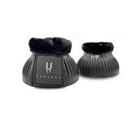 Horsena Pro-Light Faux Fur Over Reach Boots for Horses Black/Black - Small