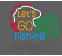 Horseneon Let's Go Fishing Neon Light Sign, Fishing Neon Sign,Led Neons Signs With USB,dimmable Neons Sign,Suitable For Living Room Decorations Fish Clubs Lounge Bars Outdoor Stores