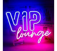 Horseneon VIP Lounge Neon Signs for Wall Decor, VIP Neon Lights Signs for Room Decor, Led Light Up Sign with USB Powered for Bar, Hotel, Cafe, VIP Room, Home Decoration (Blue&Pink)