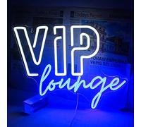 Horseneon VIP Lounge Neon Signs for Wall Decor, VIP Neon Lights Signs for Room Decor, Led Light Up Sign with USB Powered for Bar, Hotel, Cafe, Man Cave, Home Decoration (Blue&White)