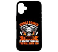 Horsepower Is How Fast You Hit The Wall Funny Car Mechanic Case for iPhone 16 Plus