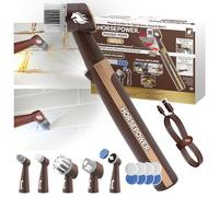 Horsepower Pocket Pony Gold Edition Oscillating Power Scrubber w/Longer RunTime, Waterproof, Cordless/Rechargeable, Pocket-Sized, Deep Clean Tight Spaces, Grout Lines, Corners, 5 Heads & LED