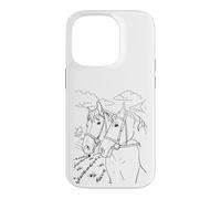 Horses animals picture coloring, painting, drawing Case for iPhone 14 Pro