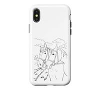 Horses animals picture coloring, painting, drawing Case for iPhone X/XS